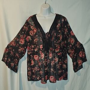 Torrid Sheer Baby Doll Top